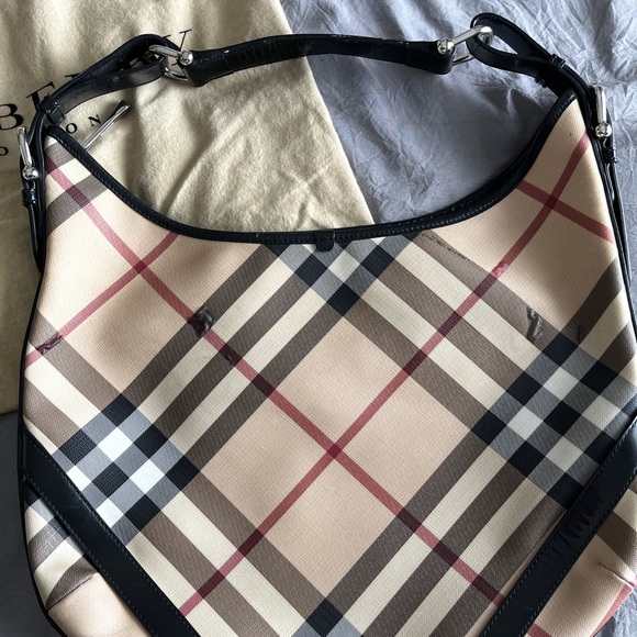 Authentic Burberry Supernova Check Large Larkin Hobo Bag - Picture 3 of 15